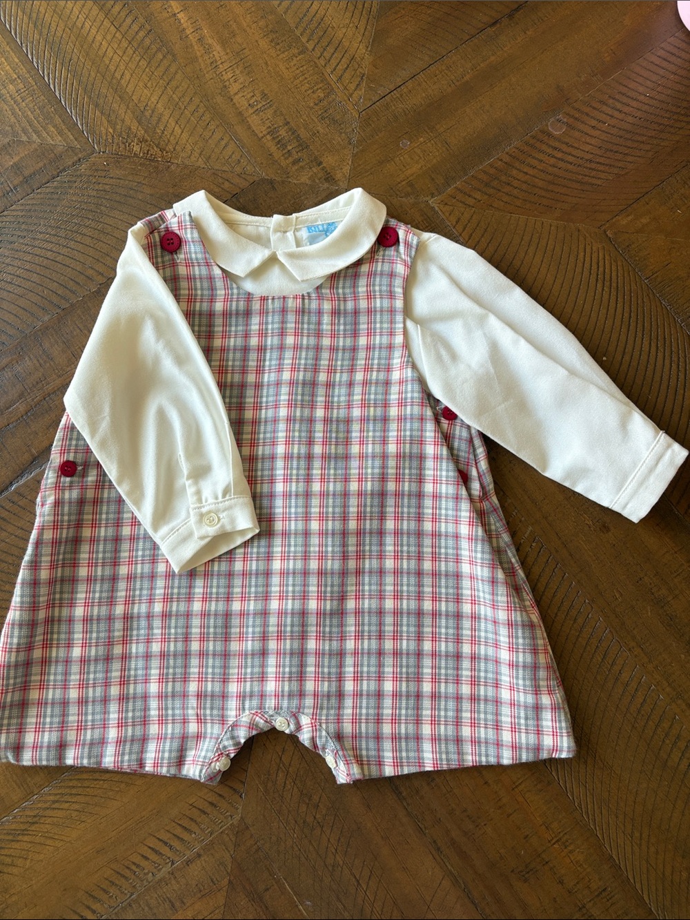 Luli & Me Plaid Jon Jon Romper
